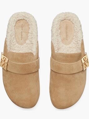 NIB. Tory Burch Women’s Leather Faux Shearling Lined Mule, Size 9
